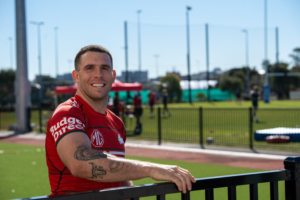 Adam Elliott in his South Sydney Rabbitohs jersey, featured in Bunnies Today